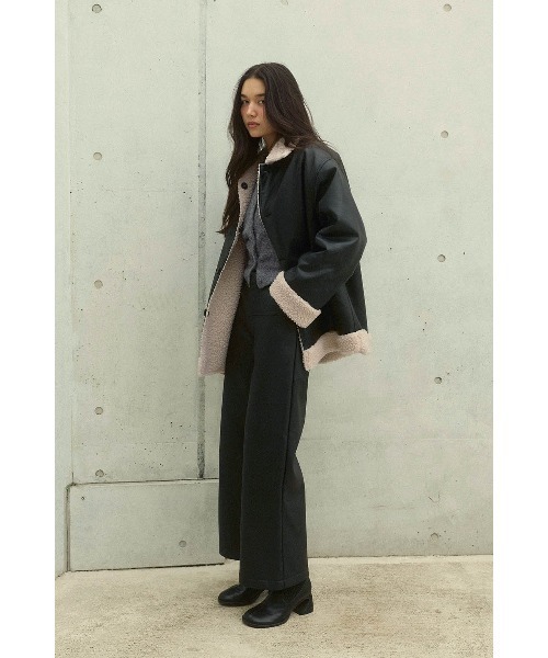 ALEXIA STAM（アリシアスタン）の「Reversible Boa Jacket /リバーシブルムートンボアジャケット（その他アウター・レディース・ブラウン/ブラック・FREE）」の7枚目の写真