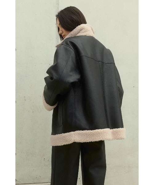 ALEXIA STAM（アリシアスタン）の「Reversible Boa Jacket /リバーシブルムートンボアジャケット（その他アウター・レディース・ブラウン/ブラック・FREE）」の6枚目の写真