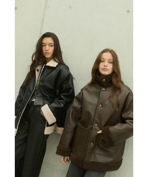 ✨希少　美品　大きい✨ BLAKES ムートン　ボア　上質レザー　防寒アウター ✨希少 美品 大きい✨ BLAKES ムートン ボア 上質レザー 防寒アウター