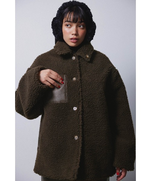 ALEXIA STAM（アリシアスタン）の「Reversible Boa Jacket /リバーシブルムートンボアジャケット（その他アウター・レディース・ブラウン/ブラック・FREE）」の18枚目の写真