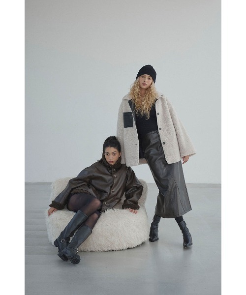 ALEXIA STAM（アリシアスタン）の「Reversible Boa Jacket /リバーシブルムートンボアジャケット（その他アウター・レディース・ブラウン/ブラック・FREE）」の20枚目の写真