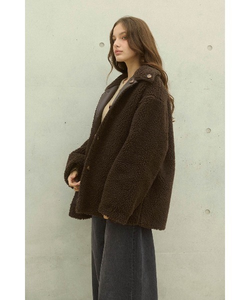 ALEXIA STAM（アリシアスタン）の「Reversible Boa Jacket /リバーシブルムートンボアジャケット（その他アウター・レディース・ブラウン/ブラック・FREE）」の14枚目の写真