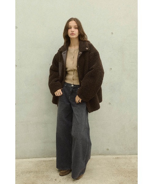 ALEXIA STAM（アリシアスタン）の「Reversible Boa Jacket /リバーシブルムートンボアジャケット（その他アウター・レディース・ブラウン/ブラック・FREE）」の17枚目の写真