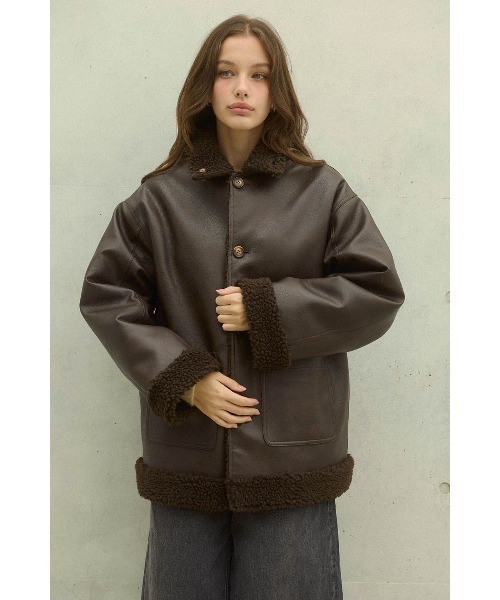 ALEXIA STAM（アリシアスタン）の「Reversible Boa Jacket /リバーシブルムートンボアジャケット（その他アウター・レディース・ブラウン/ブラック・FREE）」の13枚目の写真