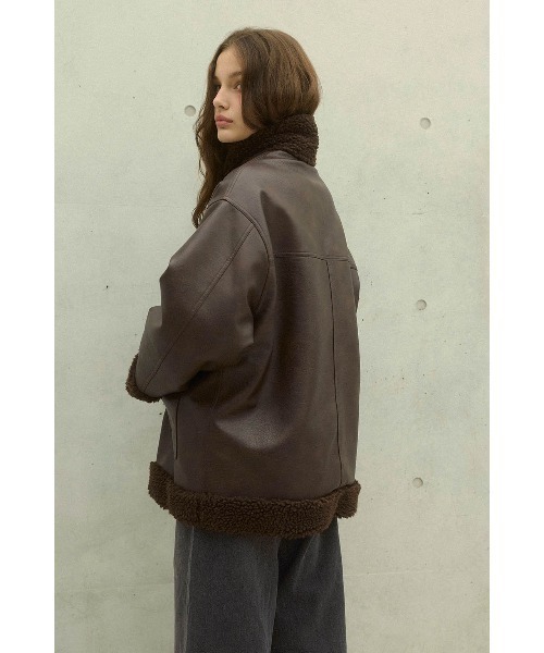 ALEXIA STAM（アリシアスタン）の「Reversible Boa Jacket /リバーシブルムートンボアジャケット（その他アウター・レディース・ブラウン/ブラック・FREE）」の15枚目の写真