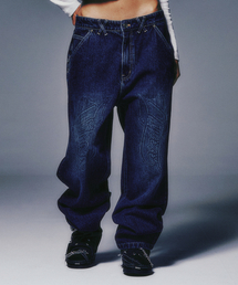 LOGO EMBOSSED DENIM PANTS INDIGO