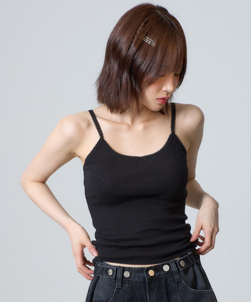 UNKNOWN PLANET(アンノウンプラネット)の「レースノースリーブトップス ブラック(Tシャツ/カットソー・レディース・その他・FREE)」の1枚目の写真