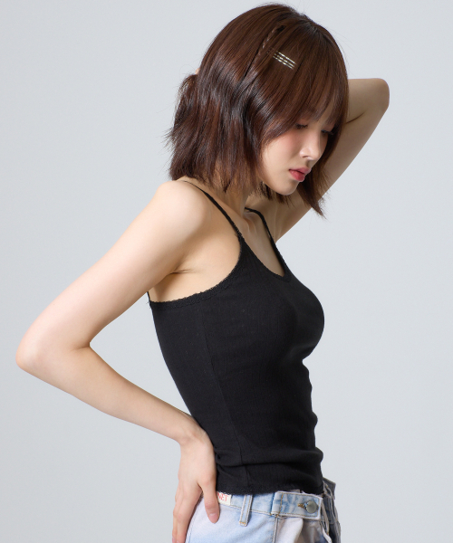 UNKNOWN PLANET(アンノウンプラネット)の「レースノースリーブトップス ブラック(Tシャツ/カットソー・レディース・その他・FREE)」の2枚目の写真