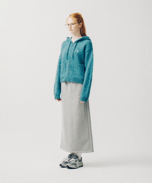 YALE(イェール)の「ウィメンズヘアリークロップニットフードジップアップ_ブルー(ニット/セーター・レディース・その他・SMALL/MEDIUM/LARGE)」の6枚目の写真