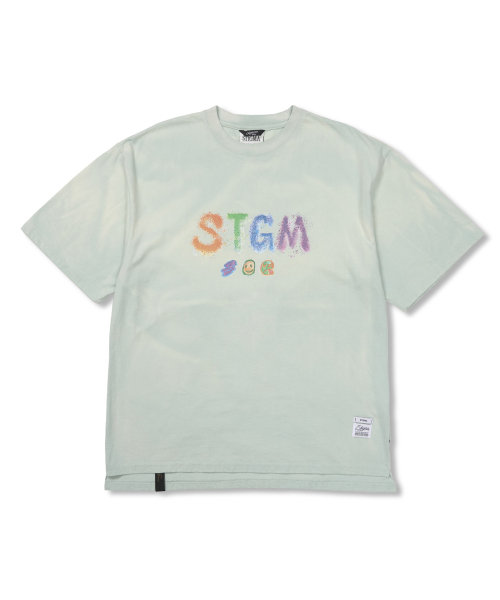 STIGMA(スティグマ)の「Crayon STGM Vintage-Like Washed Oversized Short Sleeves T-Shirts Sky Blue(Tシャツ/カットソー・メンズ・その他・LARGE/MEDIUM/X-LARGE)」の1枚目の写真