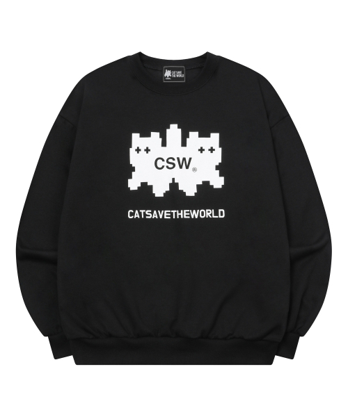 CATSAVETHEWORLD(キャットセーブザワールド)の「ミユデカールコマニキャットロゴスウェット(スウェット・レディース・ブラック・FREE)」の1枚目の写真