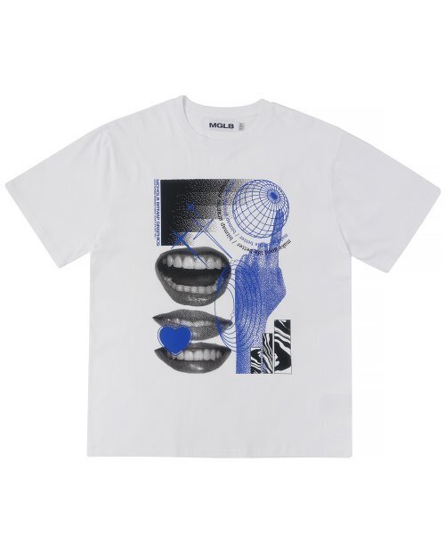 MATCHGLOBE(マッチグローブ)の「コラージュリップスオーバーサイズTシャツ(ホワイト)(Tシャツ/カットソー・レディース・その他・FREE)」の2枚目の写真