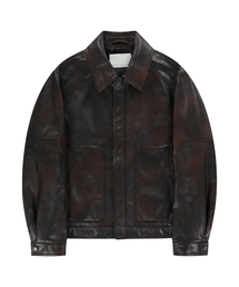 UNGIMMICK（アンジミック）の「BUFFALO LEATHER BLOUSON  JACKET (RED BROWN)（ライダースジャケット）」