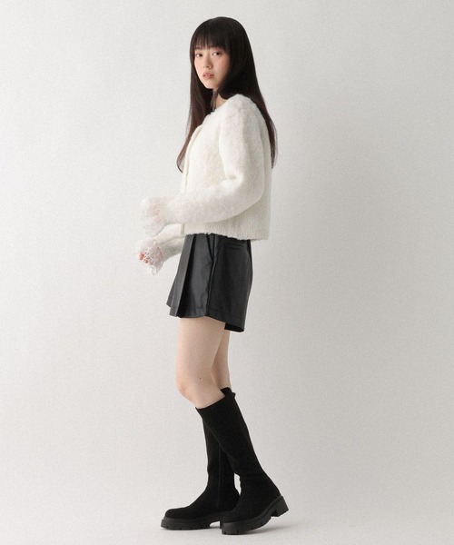 Heather（ヘザー）の「2WAYシャギーボタンカーディガン　637500（カーディガン/ボレロ・レディース・ブラック/オフホワイト/グレー・FREE）」の9枚目の写真