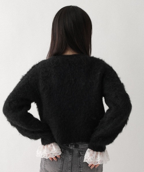 Heather（ヘザー）の「2WAYシャギーボタンカーディガン　637500（カーディガン/ボレロ・レディース・ブラック/オフホワイト/グレー・FREE）」の13枚目の写真