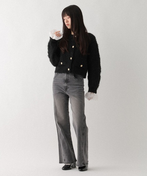 Heather（ヘザー）の「2WAYシャギーボタンカーディガン　637500（カーディガン/ボレロ・レディース・ブラック/オフホワイト/グレー・FREE）」の16枚目の写真