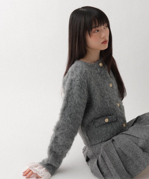 Heather（ヘザー）の「2WAYシャギーボタンカーディガン　637500（カーディガン/ボレロ・レディース・ブラック/オフホワイト/グレー・FREE）」の20枚目の写真