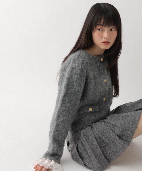 Heather（ヘザー）の「2WAYシャギーボタンカーディガン　637500（カーディガン/ボレロ・レディース・ブラック/オフホワイト/グレー・FREE）」の21枚目の写真