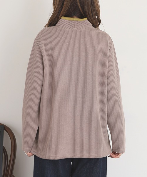 BRODIAEA(ブローディア)の「BRODIAEA 配色ポケットリブカットソー(Tシャツ/カットソー・レディース・ブラック/ベージュ/ワインレッド・40)」の6枚目の写真