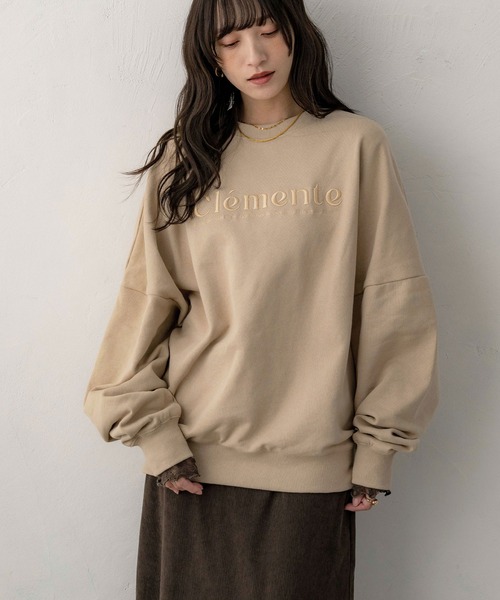 NOAHL（ノアル）の「【NOAHL】刺繍ロゴスウェットプルオーバー（ニット/セーター・レディース・ブラック/ベージュ・FREE）」の7枚目の写真