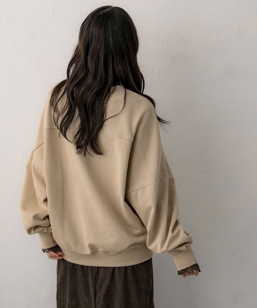NOAHL（ノアル）の「【NOAHL】刺繍ロゴスウェットプルオーバー（ニット/セーター・レディース・ブラック/ベージュ・FREE）」の9枚目の写真