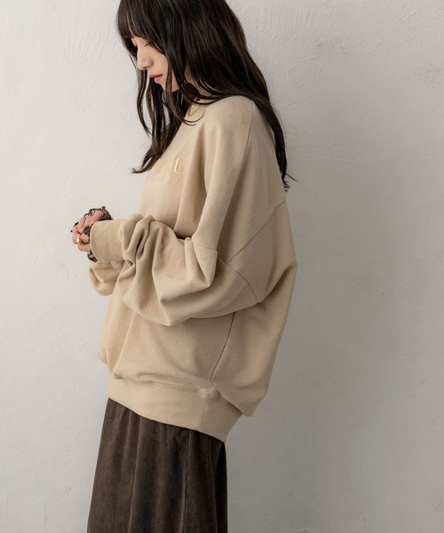 NOAHL（ノアル）の「【NOAHL】刺繍ロゴスウェットプルオーバー（ニット/セーター・レディース・ブラック/ベージュ・FREE）」の13枚目の写真