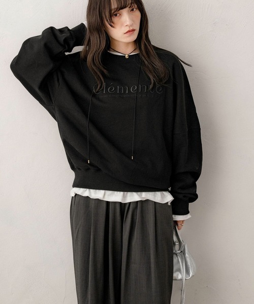 NOAHL（ノアル）の「【NOAHL】刺繍ロゴスウェットプルオーバー（ニット/セーター・レディース・ブラック/ベージュ・FREE）」の18枚目の写真