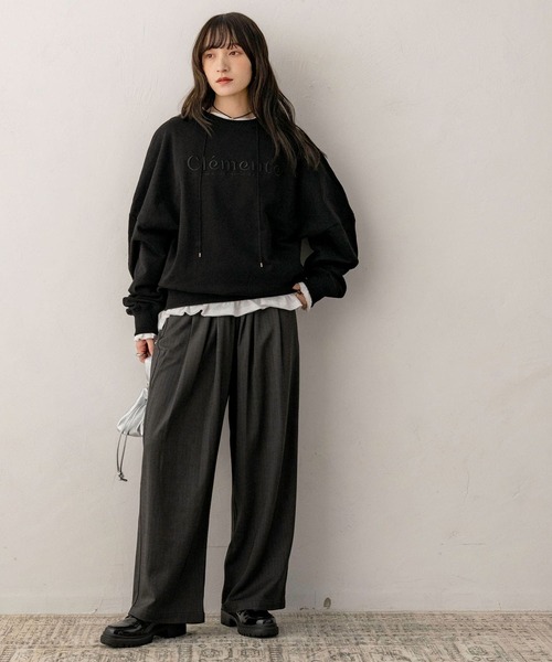 NOAHL（ノアル）の「【NOAHL】刺繍ロゴスウェットプルオーバー（ニット/セーター・レディース・ブラック/ベージュ・FREE）」の20枚目の写真