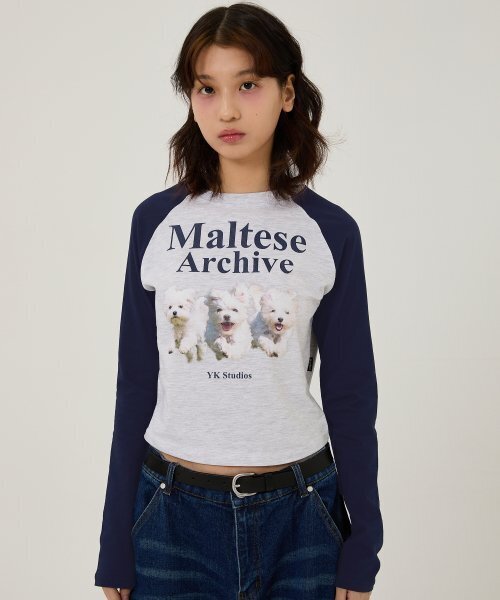 WaiKei(ワイケイ)の「マルチーズアーカイブラグランロングスリーブTシャツメランジホワイト(Tシャツ/カットソー・メンズ・その他・2/0/1)」の3枚目の写真