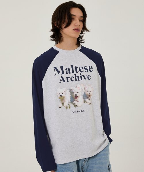 WaiKei(ワイケイ)の「マルチーズアーカイブラグランロングスリーブTシャツメランジホワイト(Tシャツ/カットソー・メンズ・その他・2/0/1)」の5枚目の写真