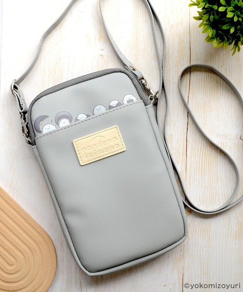 M-factory（エムファクトリー）の「ポーチ キャラクター スマホストラップ なんでもいきもの「スマホポーチ」 なんもの スマホ用ポーチ（スマホグッズ・レディース・グレー/イエロー・ONE SIZE）」の3枚目の写真