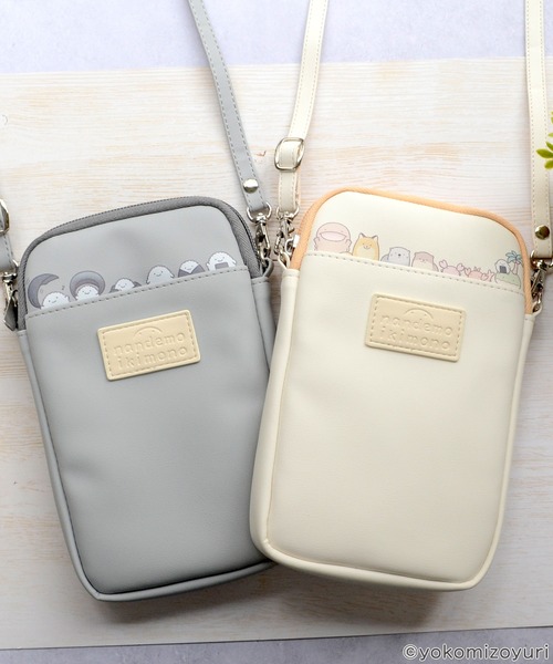 M-factory（エムファクトリー）の「ポーチ キャラクター スマホストラップ なんでもいきもの「スマホポーチ」 なんもの スマホ用ポーチ（スマホグッズ・レディース・グレー/イエロー・ONE SIZE）」の4枚目の写真
