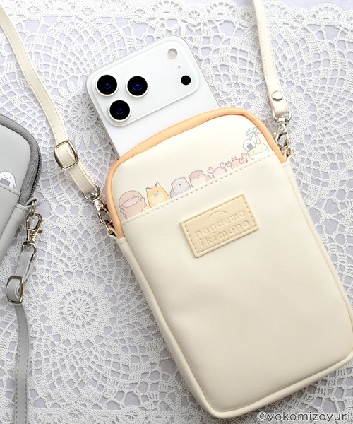 M-factory（エムファクトリー）の「ポーチ キャラクター スマホストラップ なんでもいきもの「スマホポーチ」 なんもの スマホ用ポーチ（スマホグッズ・レディース・グレー/イエロー・ONE SIZE）」の10枚目の写真