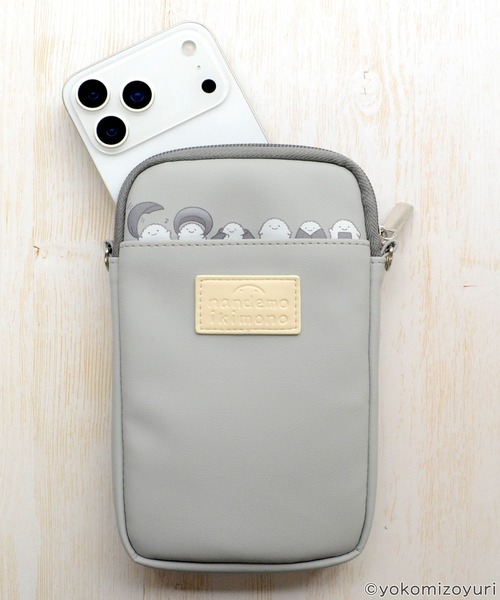 M-factory（エムファクトリー）の「ポーチ キャラクター スマホストラップ なんでもいきもの「スマホポーチ」 なんもの スマホ用ポーチ（スマホグッズ・レディース・グレー/イエロー・ONE SIZE）」の17枚目の写真