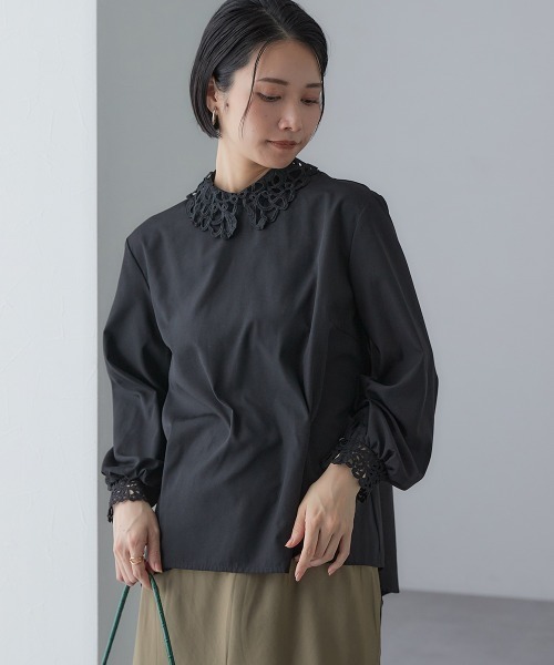 Callarus(カラルス)の「<単品>取り外せるレース襟付き2WAYブロードブラウス〔Callarus〕(シャツ/ブラウス・レディース・ホワイト/ブラック・S/M/L/LL/3L)」の21枚目の写真