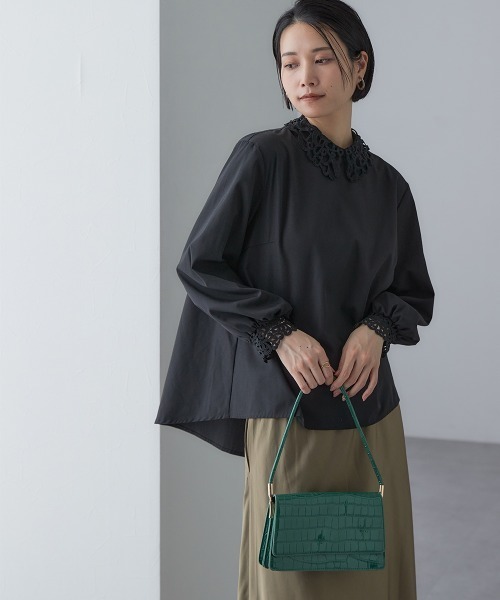 Callarus(カラルス)の「<単品>取り外せるレース襟付き2WAYブロードブラウス〔Callarus〕(シャツ/ブラウス・レディース・ホワイト/ブラック・S/M/L/LL/3L)」の22枚目の写真