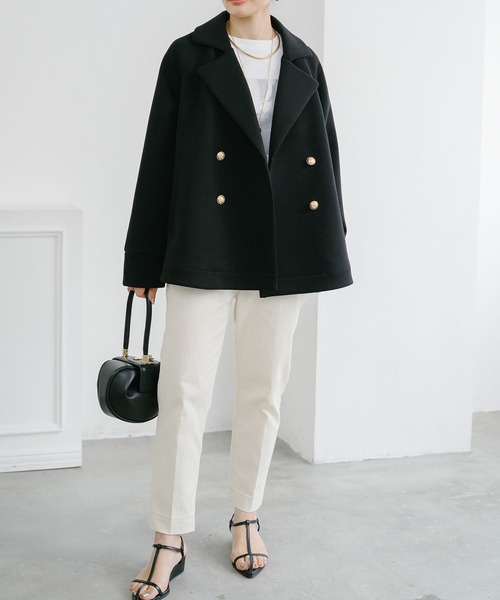 Emma Taylor（エマテイラー）の「ダンボールミドルフレアートレンチコート（トレンチコート・レディース・ブラック/MD.Gray・FREE）」の15枚目の写真