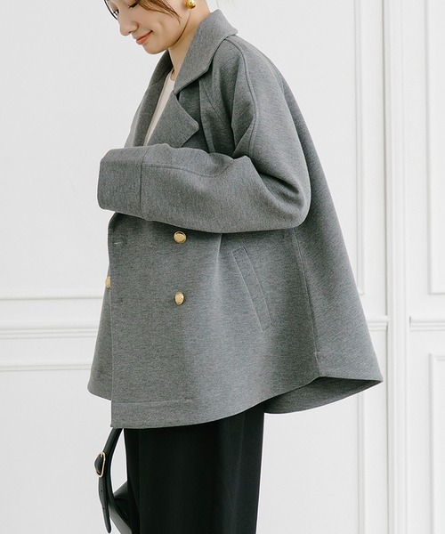 Emma Taylor（エマテイラー）の「ダンボールミドルフレアートレンチコート（トレンチコート・レディース・ブラック/MD.Gray・FREE）」の12枚目の写真