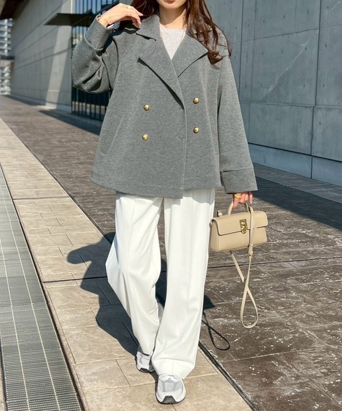 Emma Taylor（エマテイラー）の「ダンボールミドルフレアートレンチコート（トレンチコート・レディース・ブラック/MD.Gray・FREE）」の9枚目の写真