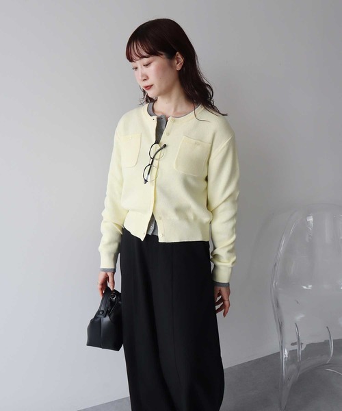 earth music&ecology（アースミュージックアンドエコロジー）の「【2026SS】ダブルポケットカーディガン（カーディガン/ボレロ・レディース・グレー/ネイビー/イエロー/アイボリー・FREE）」の19枚目の写真