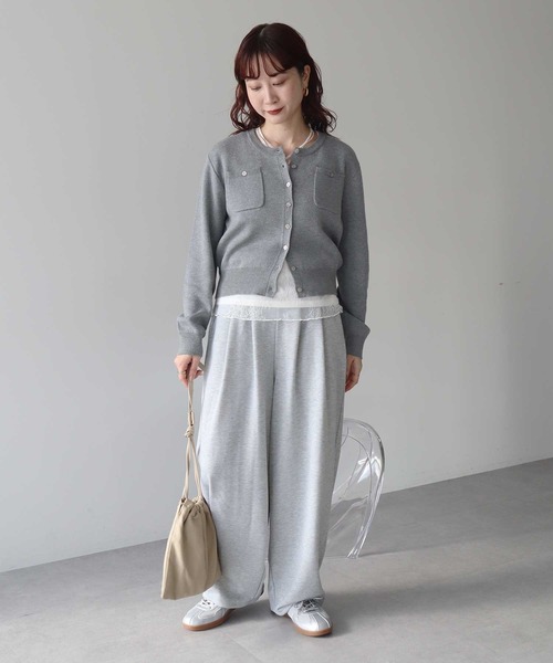 earth music&ecology（アースミュージックアンドエコロジー）の「【2026SS】ダブルポケットカーディガン（カーディガン/ボレロ・レディース・グレー/ネイビー/イエロー/アイボリー・FREE）」の9枚目の写真