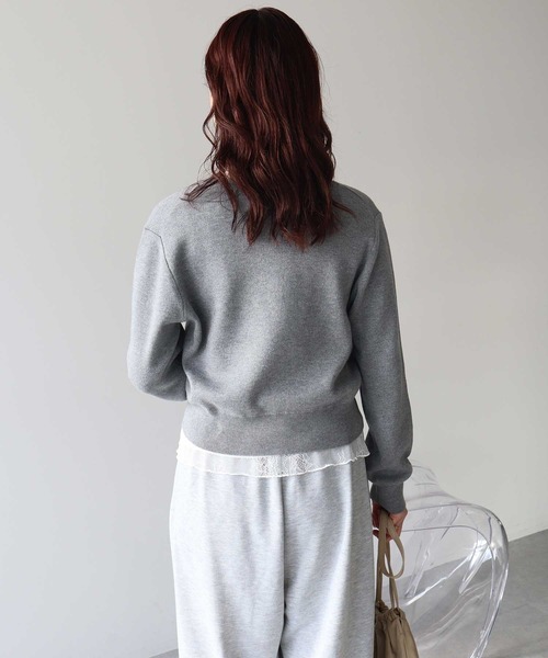 earth music&ecology（アースミュージックアンドエコロジー）の「【2026SS】ダブルポケットカーディガン（カーディガン/ボレロ・レディース・グレー/ネイビー/イエロー/アイボリー・FREE）」の8枚目の写真