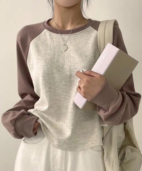 SHEPP(シープ)の「【26年春新作】ラグランカラーショートロンT(Tシャツ/カットソー・レディース・ブラック/グリーン/ベージュ・M/L)」の14枚目の写真