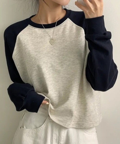 SHEPP(シープ)の「【26年春新作】ラグランカラーショートロンT(Tシャツ/カットソー・レディース・ブラック/グリーン/ベージュ・M/L)」の22枚目の写真