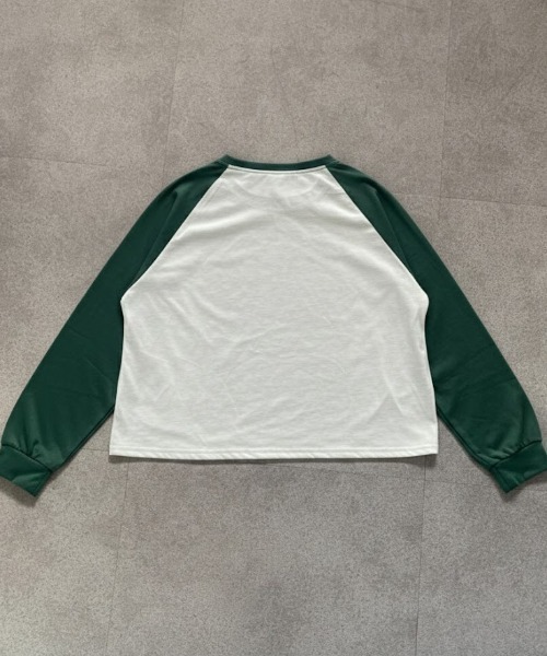 SHEPP(シープ)の「【26年春新作】ラグランカラーショートロンT(Tシャツ/カットソー・レディース・ブラック/グリーン/ベージュ・M/L)」の5枚目の写真