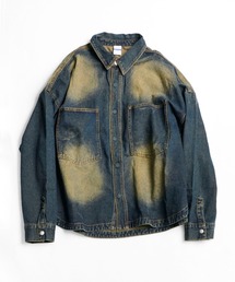 デニムジャケット　ブリーチ加工 楽天市場】