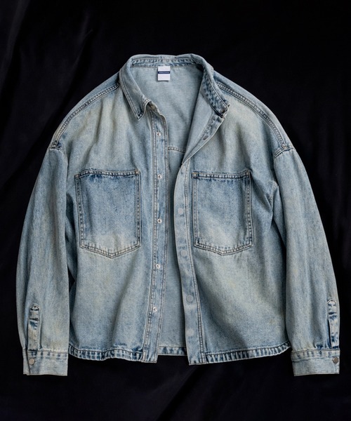 CALIFORNIA OUTFITTERS(カリフォルニア アウトフィッターズ)の「12D10 オーバーサイズ デニムシャツジャケット(デニムジャケット・メンズ・ブルー/ライトブルー・FREE)」の2枚目の写真