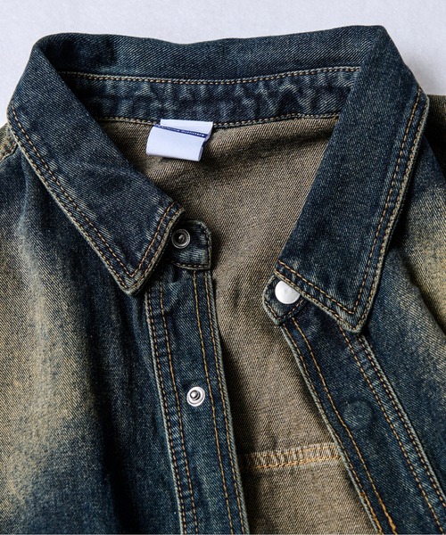 CALIFORNIA OUTFITTERS(カリフォルニア アウトフィッターズ)の「12D10 オーバーサイズ デニムシャツジャケット(デニムジャケット・メンズ・ブルー/ライトブルー・FREE)」の4枚目の写真