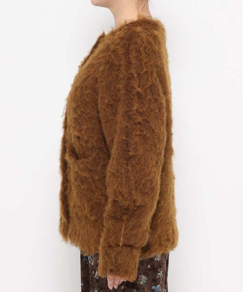 mysty woman（ミスティウーマン）の「モヘヤライクミドルカーデ　640177（カーディガン/ボレロ・レディース・ブラウン/チャコールグレー/アイボリー/ピンク・FREE）」の18枚目の写真