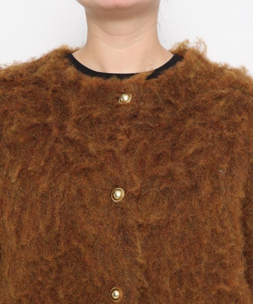 mysty woman（ミスティウーマン）の「モヘヤライクミドルカーデ　640177（カーディガン/ボレロ・レディース・ブラウン/チャコールグレー/アイボリー/ピンク・FREE）」の20枚目の写真